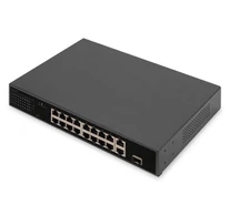 Digitus DN-95355 hálózati kapcsoló Beállítást nem igénylő (unmanaged) Gigabit Ethernet (10/100/1000) Ethernet-áramellátás (PoE) támogatása 1U Fekete