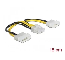 DELOCK Tápkábel 2x 4 pin Molex male > 8 pin EPS male 15cm