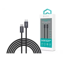 DEVIA ST108721 Extreme Speed PD 240W, USB-C - USB C (Type-C) adat-és töltőkábel, fekete, 2m