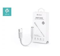 Devia Smart Series, USB-C (Type-C) dugó - 3,5mm jack aljzat audio adapter kábel, fehér