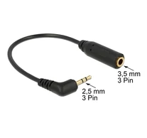 DELOCK Átalakító Audio Stereo jack 2.5mm 3 pin male 90 fokos > Stereo jack 3.5mm 3 pin female