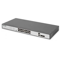 Digitus DN-95342-1 hálózati kapcsoló Beállítást nem igénylő (unmanaged) Fast Ethernet (10/100) 1U Fekete, Ezüst