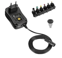 Techly IPW-NTS2250G2 Univerzális 230V Tápegység 27W/2.25A 3-12V 6 DC és USB Csatlakozóval