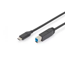 Digitus AK-300149-018-S USB kábel USB 2.0 1,8 M USB C USB B 5 Gbit/s Fekete