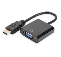 Digitus HDMI/VGA/3.5mm VGA (D-Sub) Fekete