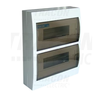 Falon kívüli elosztódoboz, füstszínű ajtóval, N/PE sínnel  2×12 (24) modul, IP40, (H×W×D=325×270×98mm)