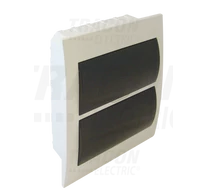 Süllyesztett elosztódoboz, füstszínű ajtóval, N/PE sínnel  2×12 (24) modul, IP40, (H×W×D=310×257×76mm)