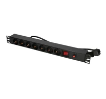 Extralink 19\" 1U 7 SOCKET EU TYPE POWER PDU WITH SWITCH PDU 7-EU Tápkábel állvány