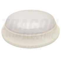 Műanyag búrás falon kívüli LED világítótest inverterrel  100-240V,14/2W,1000/140lm,1h,4000K,IP54,D=305mm,EEI=F