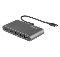 StarTech.com TB3DKM2HDL dokkoló állomás és port replikátor Vezetékes Thunderbolt 3 Szürke