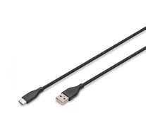 Szilikon tápkábel USB-A - USB-C, USB 2.0 60W, 2m fekete