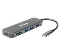 D-Link DUB-2327 dokkoló állomás és port replikátor Vezetékes USB C-típus Szürke