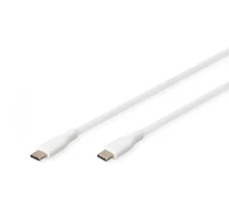 Szilikon USB-C - USB-C tápkábel, USB 2.0 60W, 1 m, fehér