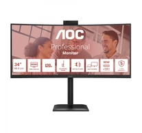 AOC E4 CU34E4CW számítógép monitor 86,4 cm (34") 3440 x 1440 pixelek UltraWide Quad HD LED Fekete