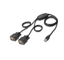 Digitus DA-70158 soros kábel Fekete 1,5 M USB A típus DB-9
