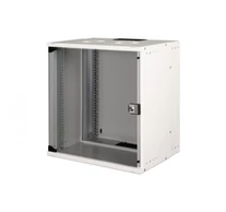 19" 12U falra szerelhető hálózati szekrény, SOHO PRO 595 x 540 x 400 mm, üvegajtó, szürke, összeszerelés nélkül, 60 kg