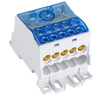 Fővezetéki leágazó sorkapocs nyitható fedéllel  1×70(50)mm2 / 10×16mm2, 690VAC/DC, 175A