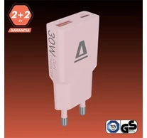 Avax CH641P HÁLÓZATI TÖLTŐ, 30W, USB-C, USB-A, PINK