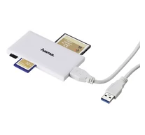 HAMA 181017, USB 3.0 SUPERSPEED "SLIM" MULTI KÁRTYAOLVASÓ, FEHÉR