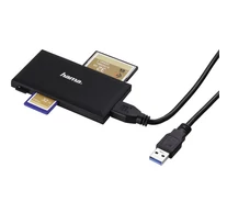 HAMA 181018, USB 3.0 SUPERSPEED "SLIM" MULTI KÁRTYAOLVASÓ, FEKETE