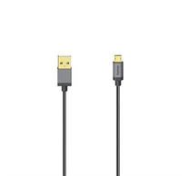 HAMA 200500, MICRO USB KÁBEL, 480 MBPS, METÁL, 0,75 M, FEKETE