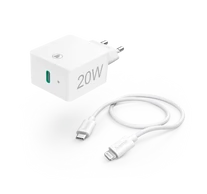 HAMA 201620, FIC E3 HÁLÓZTI TÖLTŐ (PD) 20W+LIGHTNING - USB TYPE-C ADATKÁBEL