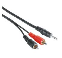 HAMA 205106, ECO 3,5MM JACK-2RCA ÖSSZEKÖTŐKÁBEL 2,0M, FEKETE