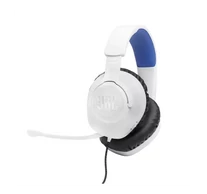 JBL Quantum 100P Console (Vezetékes, gaming fejhallgató levehető mikrofonnal), Fehér/Kék