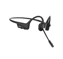 SHOKZ OpenComm2 2025 Upgrade Wireless Bluetooth Bone Conduction Videoconferencing Headset with USB-C Charging Port | 16 Hr Talk Time, 29m Wireless Range, 1 Hr Charge Time | Includes Noise Cancelling Boom Mic, Black