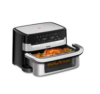 Tefal Dual Easy Fry Flex EY922D 9 L Stand-alone Hot air fryer Black, Stainless steel