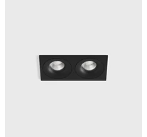 Ceiling recessed luminaire with frame RIO F2, L192mm, W100mm, H56mm, BRIDGELUX LED 2x9W, 2х924Lm, 3000K, 50fok, CRI>90, 250mA, IP44, black color