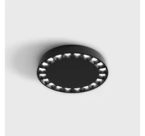 Surface mounted luminaire TURBINE, D191mm, H54mm, CREE LED 15W, 1800Lm, 3000K, 36fok, CRI>90, black color