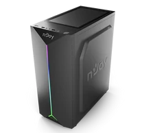 NJOY Ház Midi ATX ANIL Tápegység nélkül, USB2.0+3.0, Fekete RGB