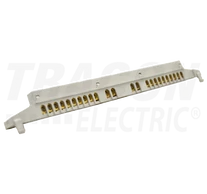 Szigetelt földelősín (N/PE) EDSS-12/. mod.elosztóhoz  230/400VAC, 63A, 7,6×18,3mm, L=250 mm, 24P, IP20