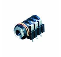 Sztereó Csatlakozó 6.35 mm Aljzat Fekete