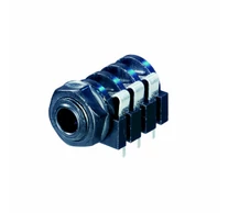 Sztereó Csatlakozó 6.35 mm Aljzat Fekete