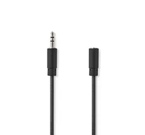 Nedis CAGL22050BK20 3,5mm jack hosszabító hábel, 3,5mm sztereo jack dugó - 3,5mm sztereo jack aljzat, hossz 2m