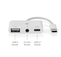 Nedis CCGB64790WT01 USB-C multiport, USB C - USB-A anya / USB- anya / 3,5 mm-es anya