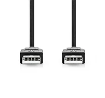 Nedis CCGL60000BK10 USB A apa - USB-A apa kábel, USB2.0, hossz: 1m