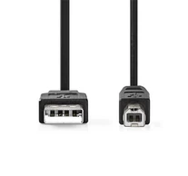 Nedis CCGL60100BK10 USB2.0, USB A - B kábel, 480Mbs, 10W, hossz 1m