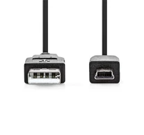 Nedis CCGL60300BK10 USB mini-B 5p (mini USB)kábel, USB 2.0  USB-A dugó  USB mini 5p dugó, 480 Mbps. 1m