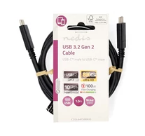 Nedis CCGL64750BK10 USB C - USB-C kábel, USB3.2 Gen 2, 240W, 20 Gbps, 1m, (USB3.1, USB3.0, USB2.0)