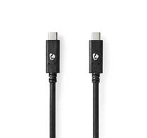Nedis CCGW64750BK10 USB C - USB C (USB-C) kábel, USB 3.2 Gen 2, 100W, 4K@60Hz, 10 Gbps, hossz 1m