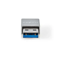 Nedis CCTB60925AL USB-A adapter, USB 3.2 Gen 1, USB-A férfi, USB-C™ anya, 5 Gbps,  kerek,  Nikkelezett, Ezüst