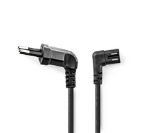 Nedis CEGL11055BK50 tápkábel, Euro dugó,  IEC-320-C7,  pipa, szögben balra, 5m, fekete