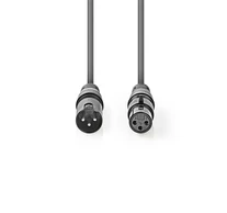 Nedis COTG15010GY200  balanced/szimmetrikus XLR 3 tűs dugó | XLR 3 tűs aljzat, 20m