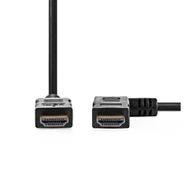 Nedis CVGP34260BK15 nagy sebességű HDMI kábel, 4K@30Hz, 10.2 Gbps, 1.50 m, pipa jobbos csatlakozó