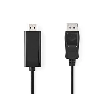 Nedis CCGL37100BK10 Displayport dugó - HDMI dugó kábel 1080p, 1m