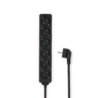Nedis ESOC630F1BK 6 aljzatos elosztó, 3 m, 3680 W, 16 A, fekete