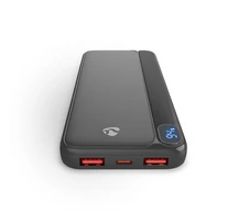 Nedis PBKPD20W125BK powerbank, hordozható külső akkumulátor, power bank 10000mAh, 1,5 / 1,67 / 2,0 / 2,22 / 3,0 A